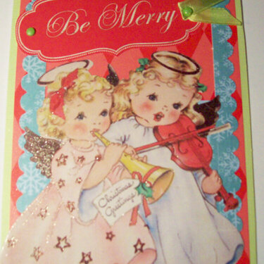 BE MERRY Christmas Angels Card