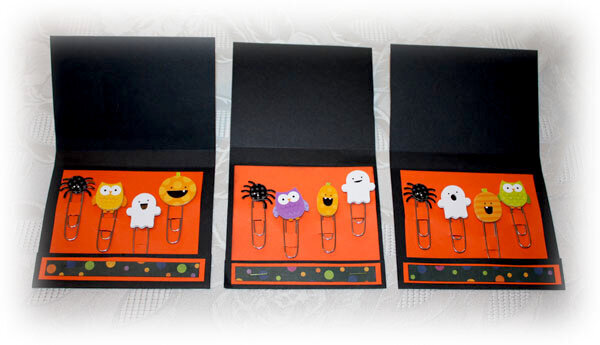 Halloween Embellihed Paper Clips inside Halloween Matchbooks