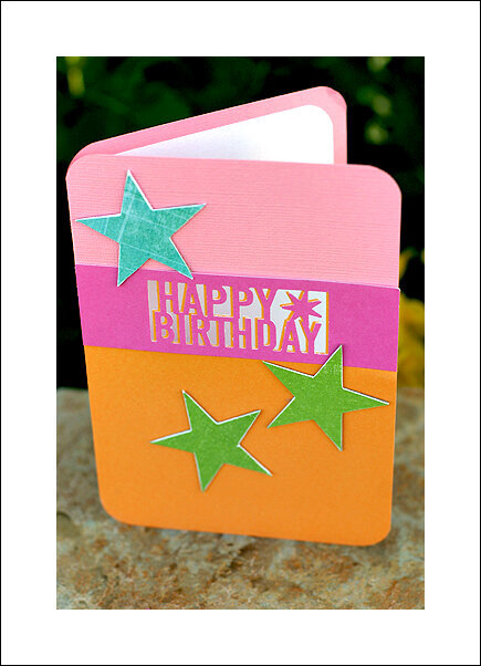 Martha Stewart Happy Birthday punch - star card
