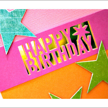 Martha Stewart Happy Birthday punch - star card (detail)