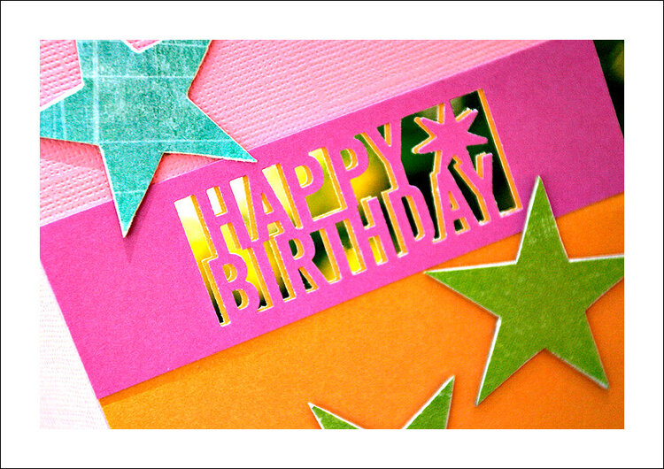 Martha Stewart Happy Birthday punch - star card (detail)