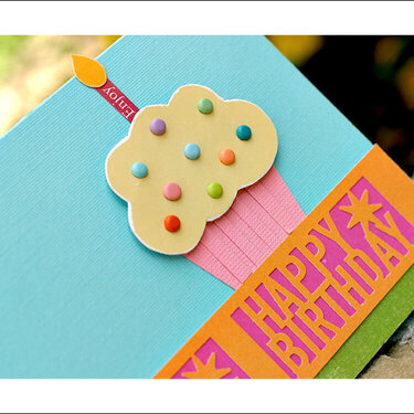 Martha Stewart Happy Birthday punch - cupcake card (detail)