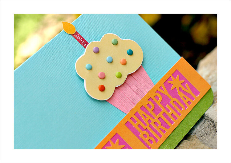 Martha Stewart Happy Birthday punch - cupcake card (detail)