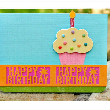 Martha Stewart Happy Birthday punch - cupcake card