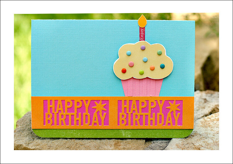 Martha Stewart Happy Birthday punch - cupcake card