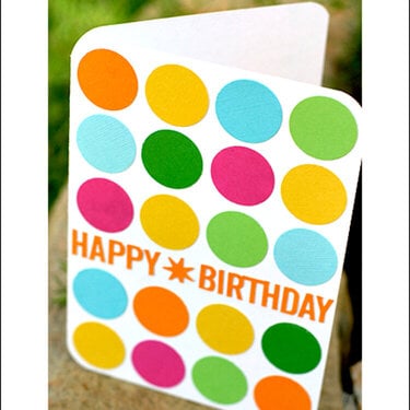 Martha Stewart Happy Birthday punch - dotted card