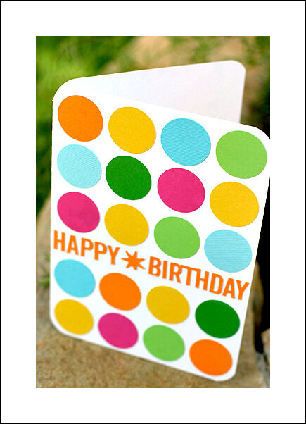 Martha Stewart Happy Birthday punch - dotted card