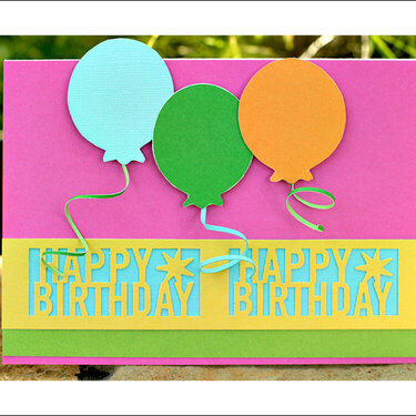 Martha Stewart Happy Birthday punch - balloon card