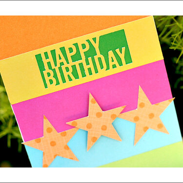 Martha Stewart Happy Birthday punch - striped card