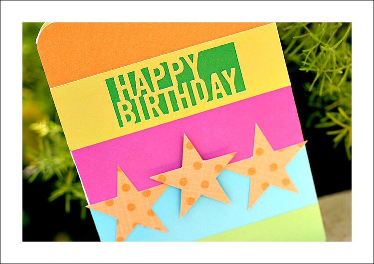 Martha Stewart Happy Birthday punch - striped card