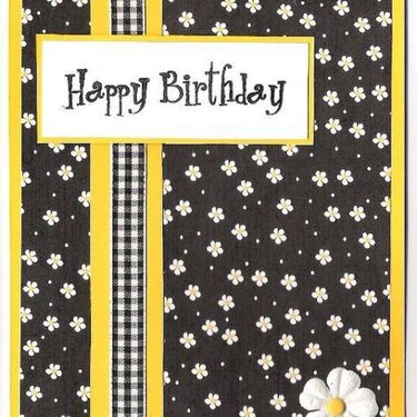 black and Yellow b&#039;day card