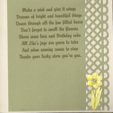 Daffodil card inside