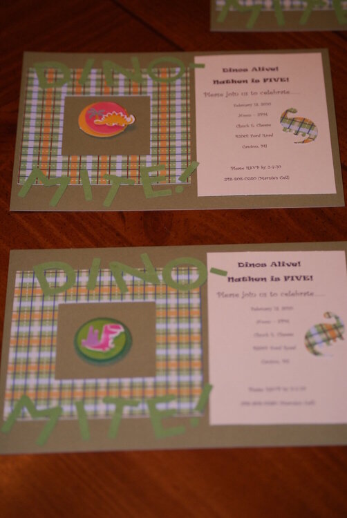 Dinosaur birthday invitations