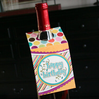 Happy Birthday Wine Tag