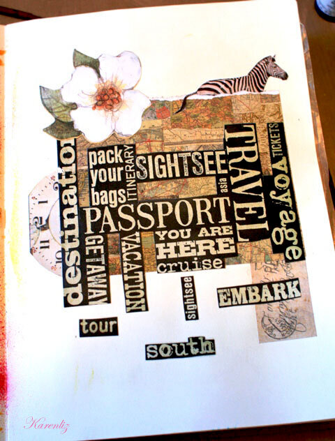 Travel - Collage Art Journal Page