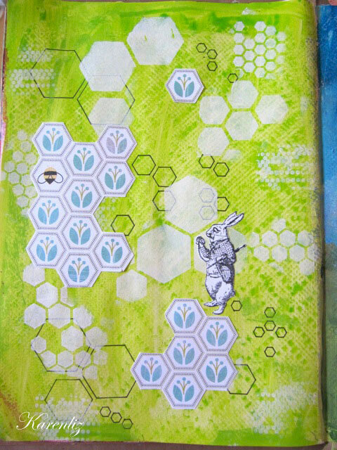 Art Journal Page - Playing with stencil