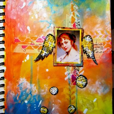 Art Journal Page - Angel in Picture