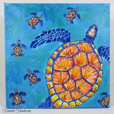 12x12 Stetch Canvas - Sea Turtle