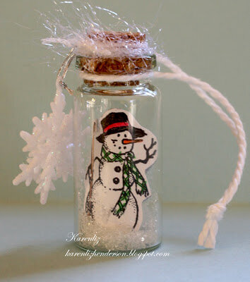 Snowman in a Bottl Ornament