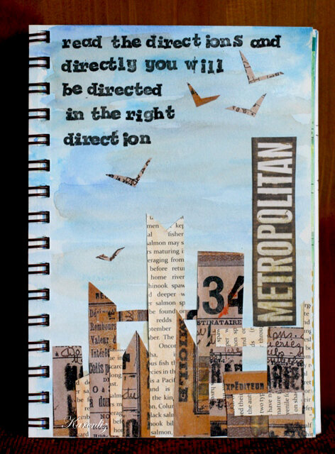 Art Journal Page:  Collage City