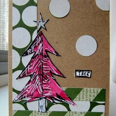 Christmas Card - Pink Tree