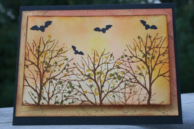 Halloween Bats and Trees