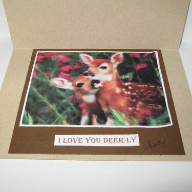 Inside of Deer Hunter Anniversary Card