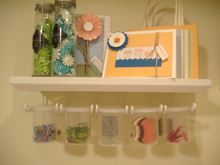 Shelf with container storage