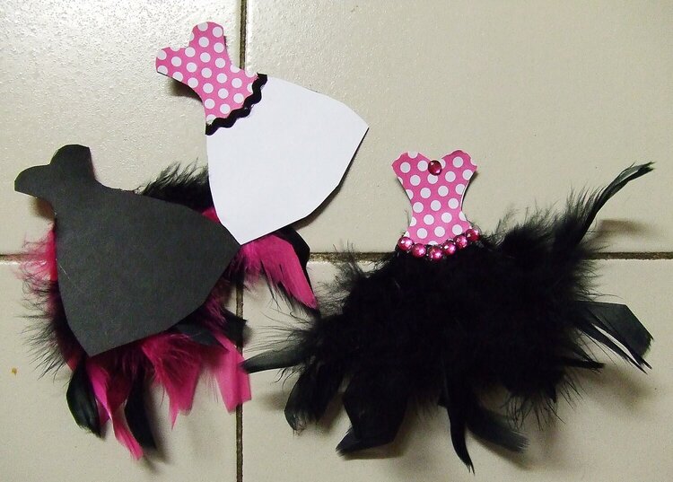Feather dress cards