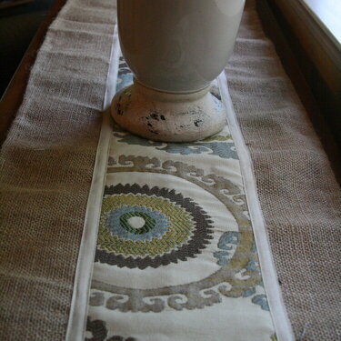 Canvas Corp Burlap table runner and Xyron fabric adhesive