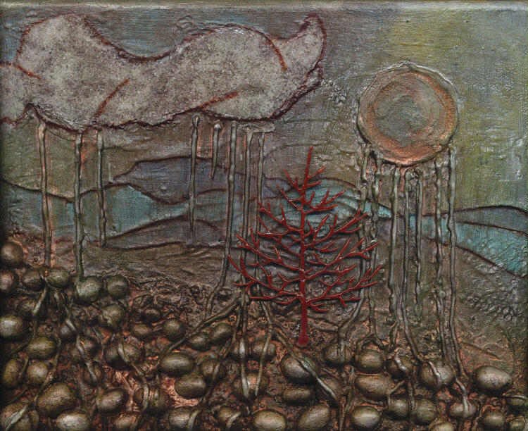 Under the Weeping Moon (Mixed media canvas)