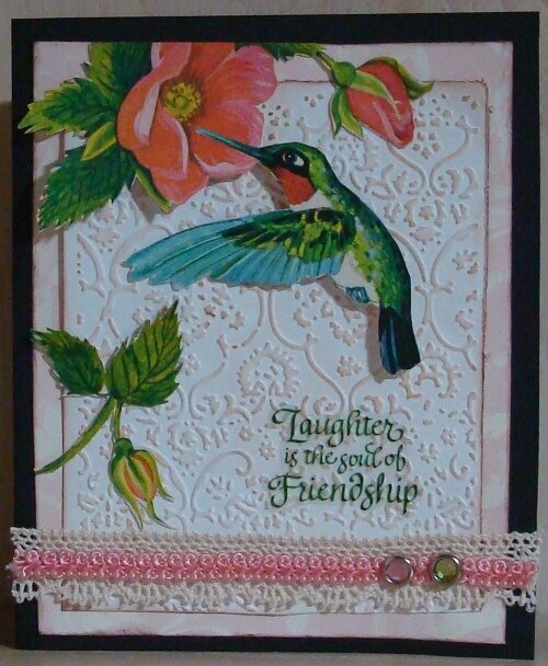 Laughter is the soul of friendship Vintage Card