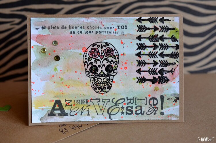 Skull Aquarelle &amp; Neon