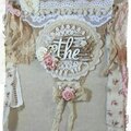 "The Jule Box Shop" Burlap, vintage doily and lace banner!