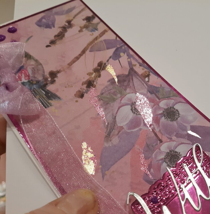 Slimline Hummingbird Cards with Foil Flakes