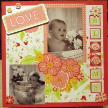 Love Blooms  left hand page of two page layout