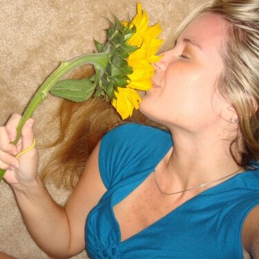 Angela with sunflower