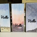 Slimline cards; water coloring using inks