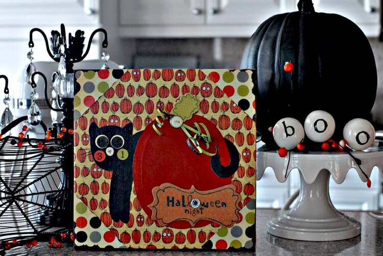 BlackBird Cat in the Pumpkin Patch