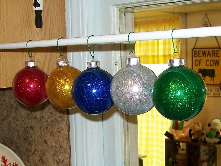 Glitter-Filled Glass Ball Ornaments