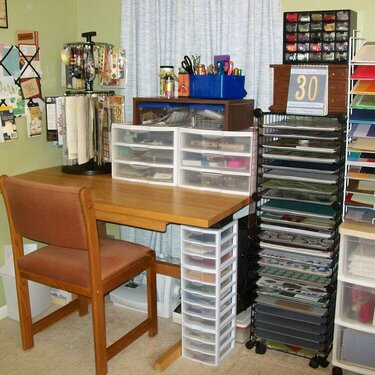 Scraproom (February 2012) - Desk and paper racks