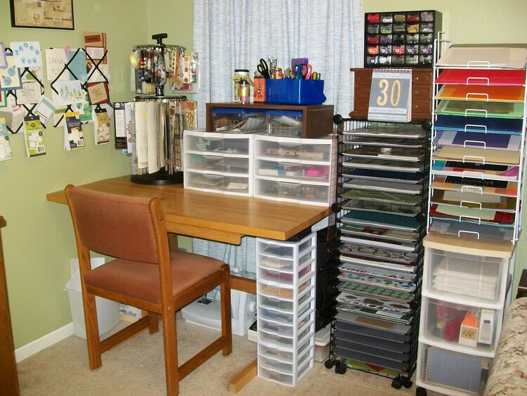 Scraproom (February 2012) - Desk and paper racks