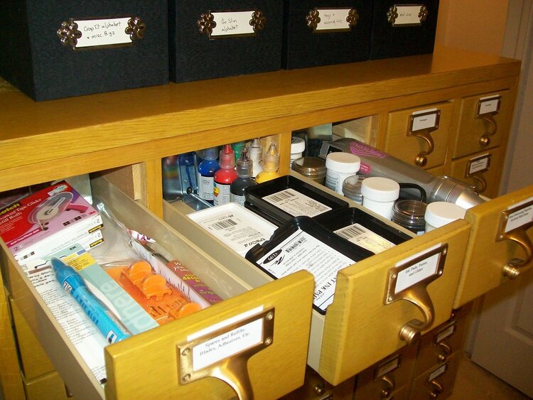 Scraproom (February 2012) - Card catalog drawers 1
