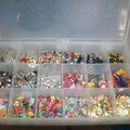 Tackle box of brads, eyelets & miscc