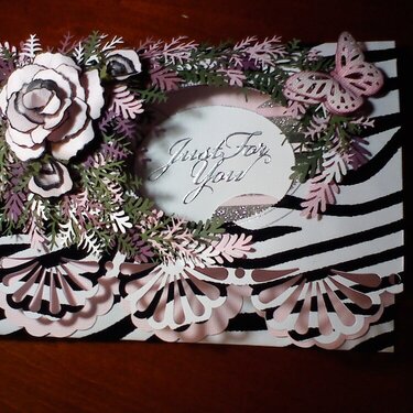 Another View of Velvet Zebra Print &amp; Lt Pink-Just For You Card