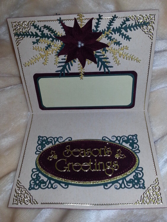 2015, inside of quilled burgandy Candle card