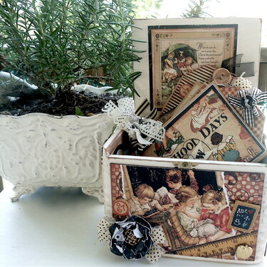 altered cigar box and mini for swap