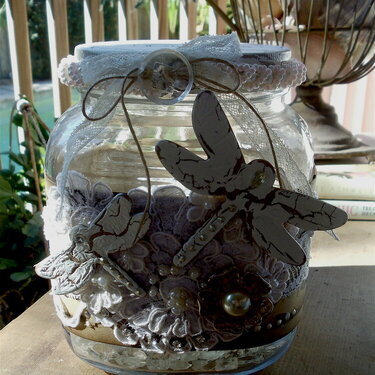 Altered  vintage jar