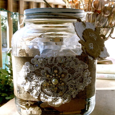Altered  vintage jar