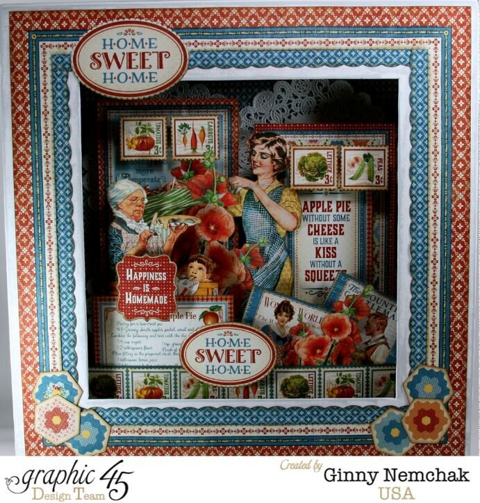 Home Sweet Home Matchbook Box Shadow Box with Graphic 45